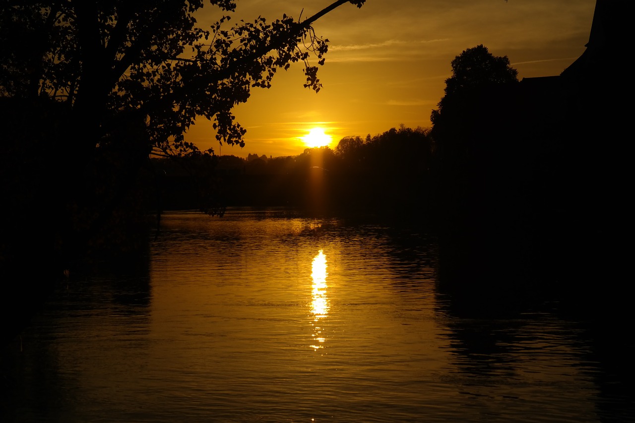 sunset river danube free photo