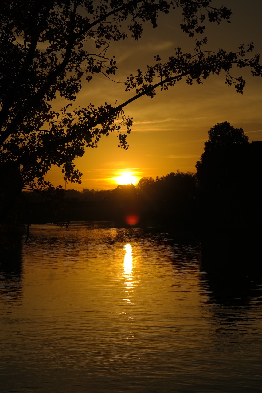 sunset river danube free photo