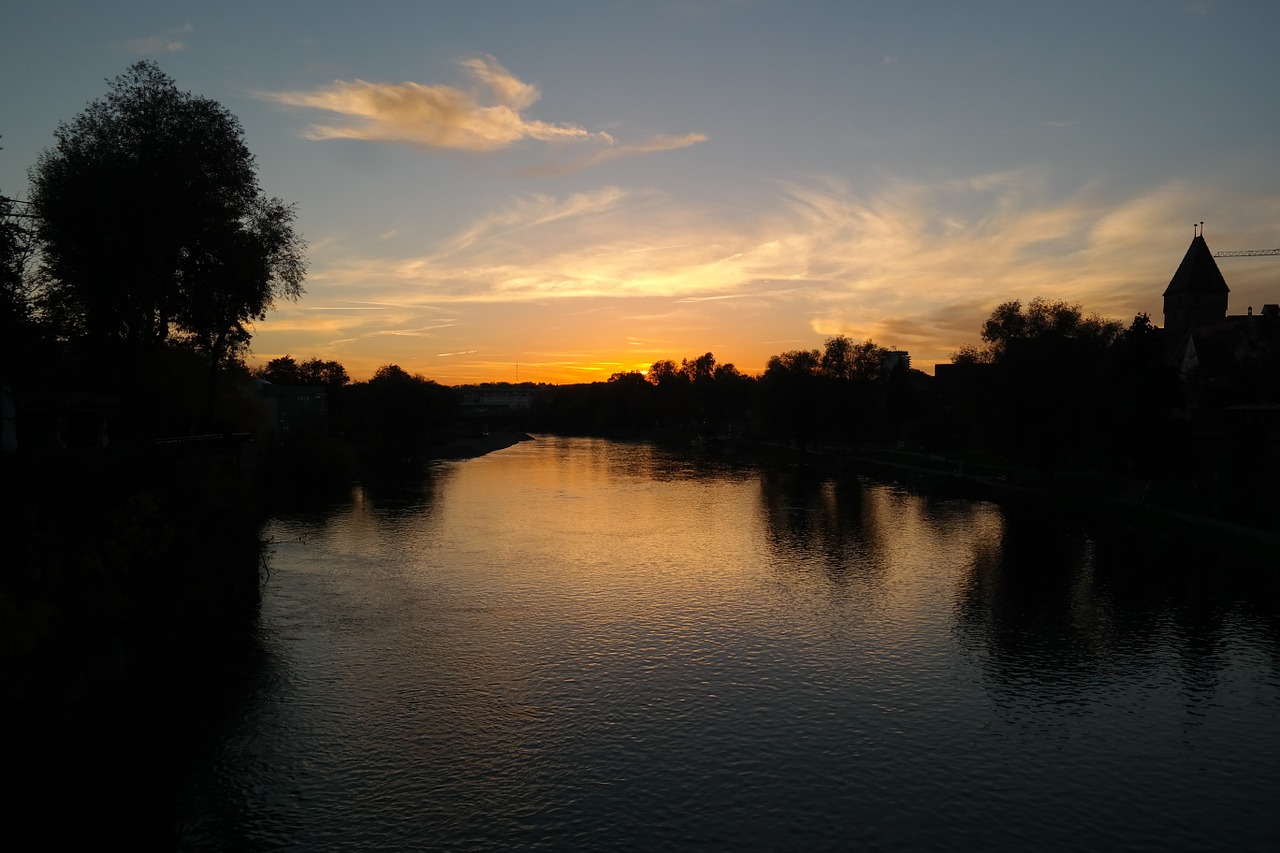 sunset evening sky clouds free photo