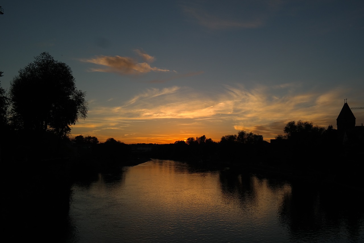 sunset evening sky clouds free photo