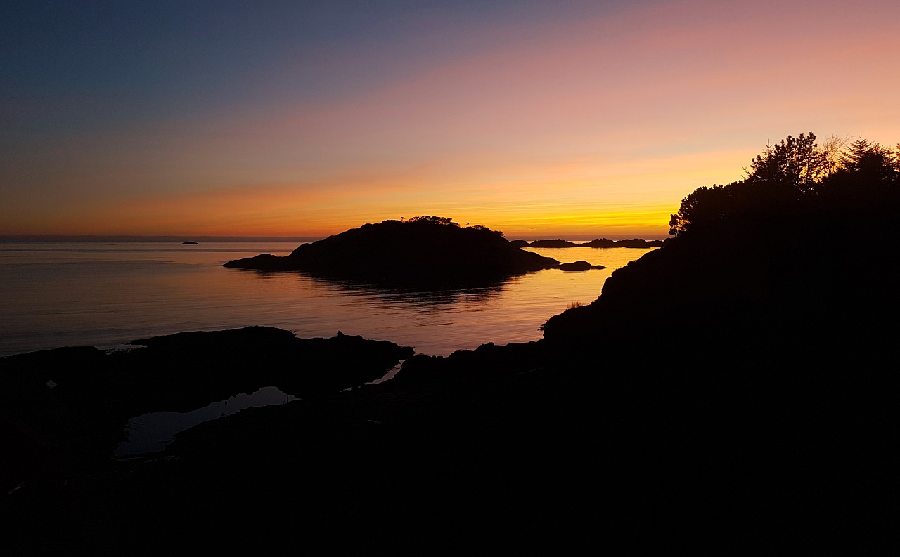 sunset egersund norway free photo