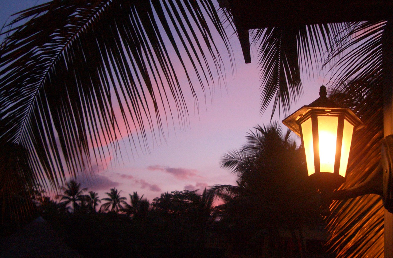 sunset dominican republic light free photo