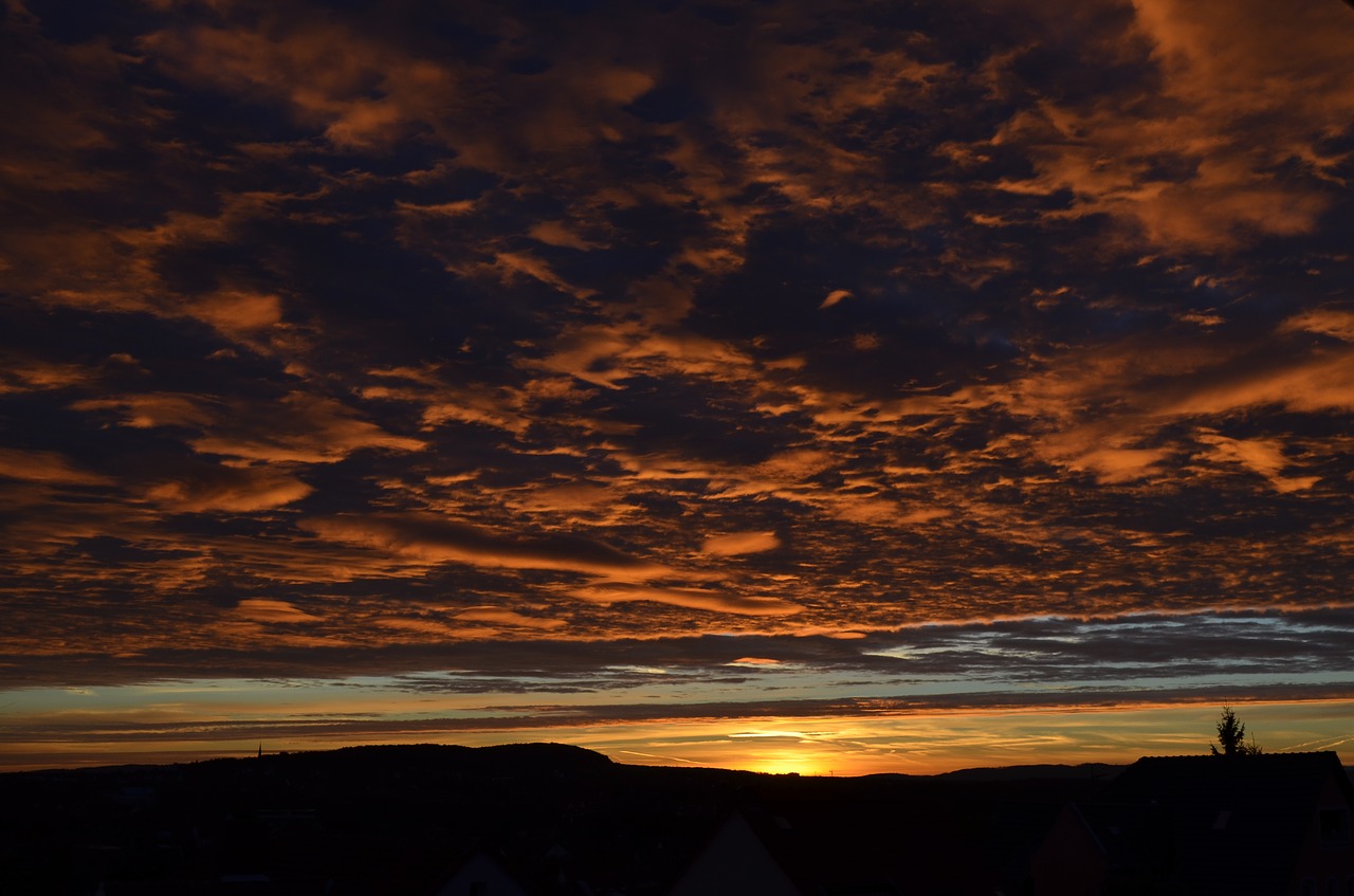 sunset clouds evening sky free photo