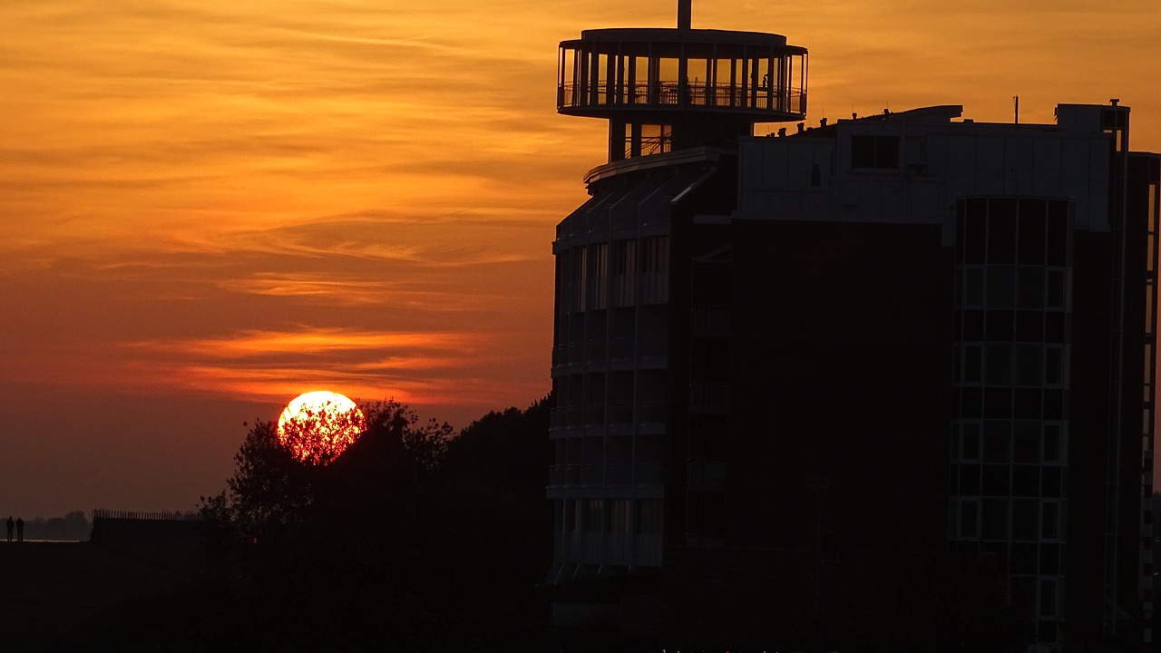 sunset sea wilhelmshaven free photo