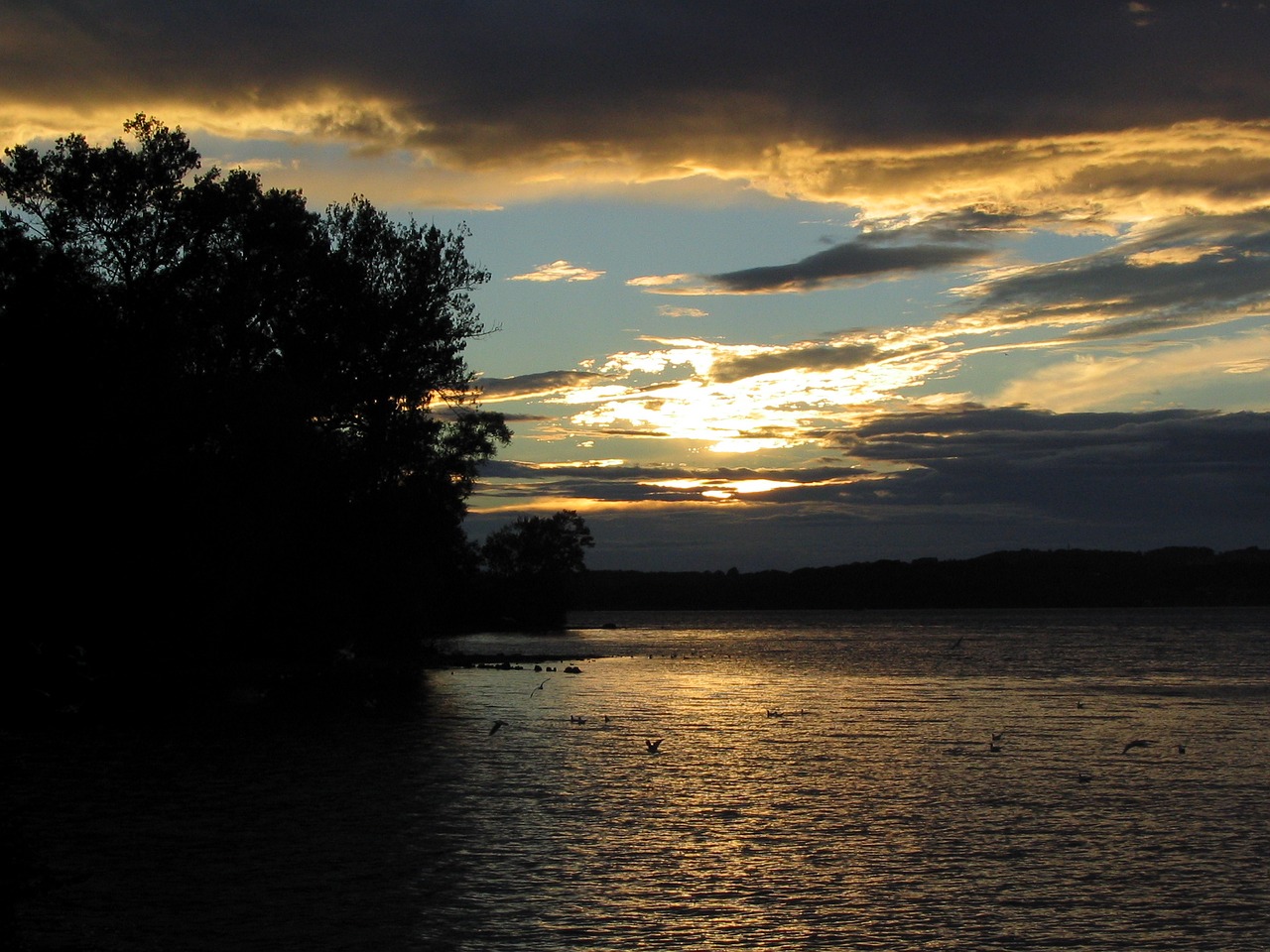 sunset lake abendstimmung free photo