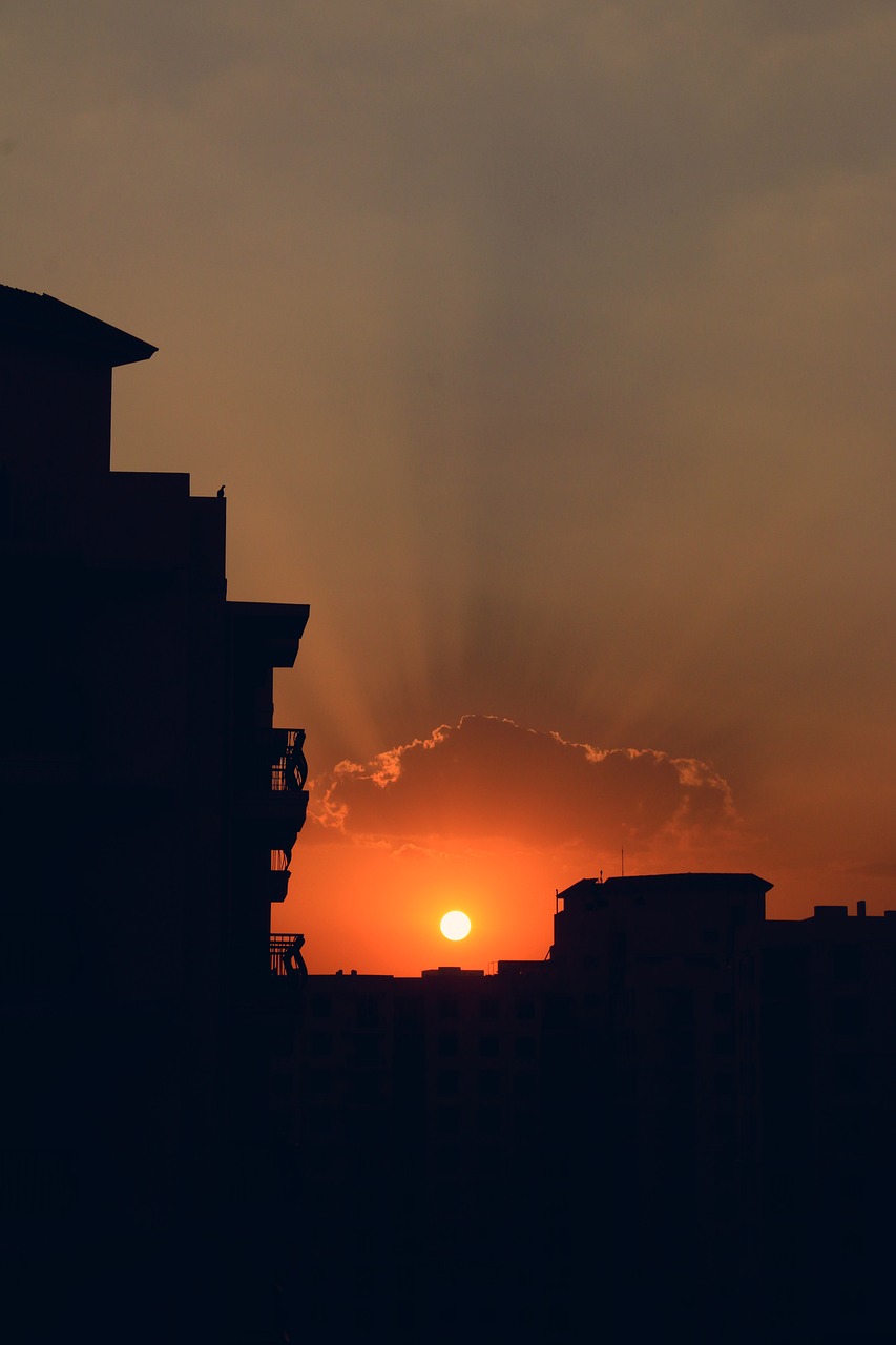 sunset silhouette clouds free photo