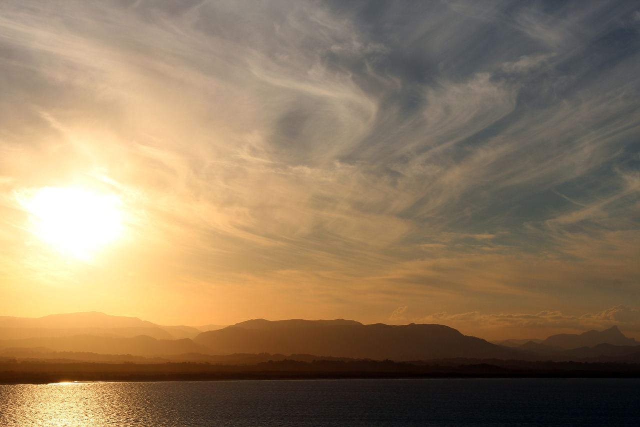 sunset view spring clouds free photo