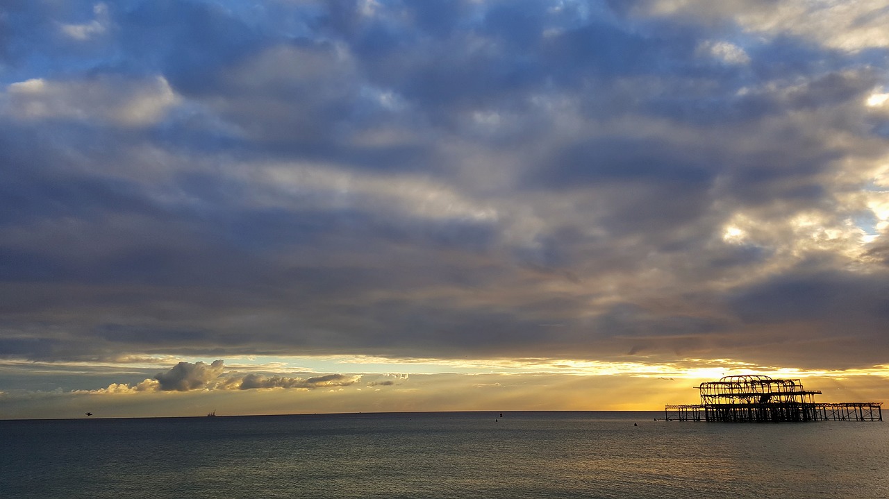 sunset brighton pier free photo