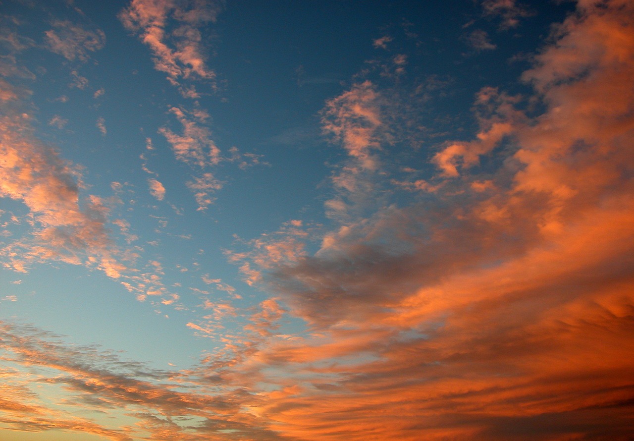 sunset clouds blue sky free photo