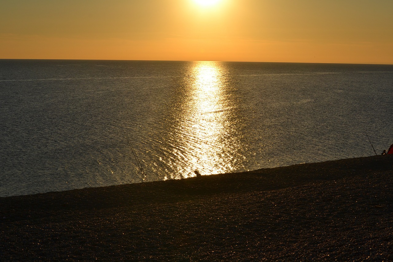 sunset uk shore free photo