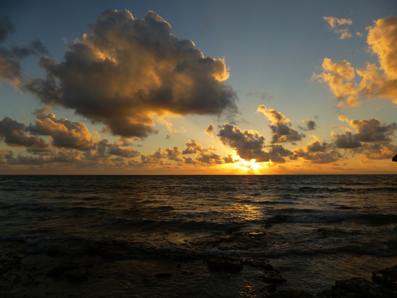 sunset beach sky free photo