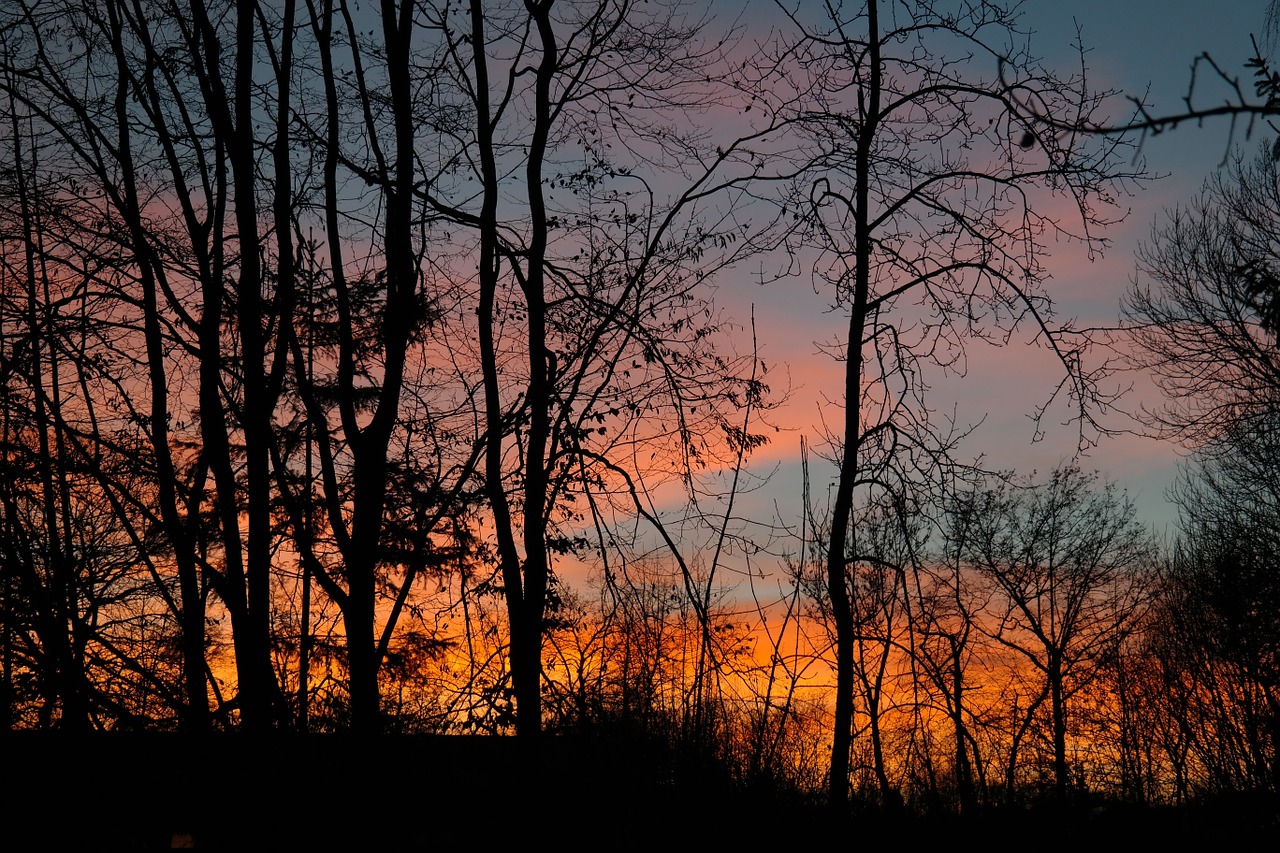 sunset fiery afterglow free photo