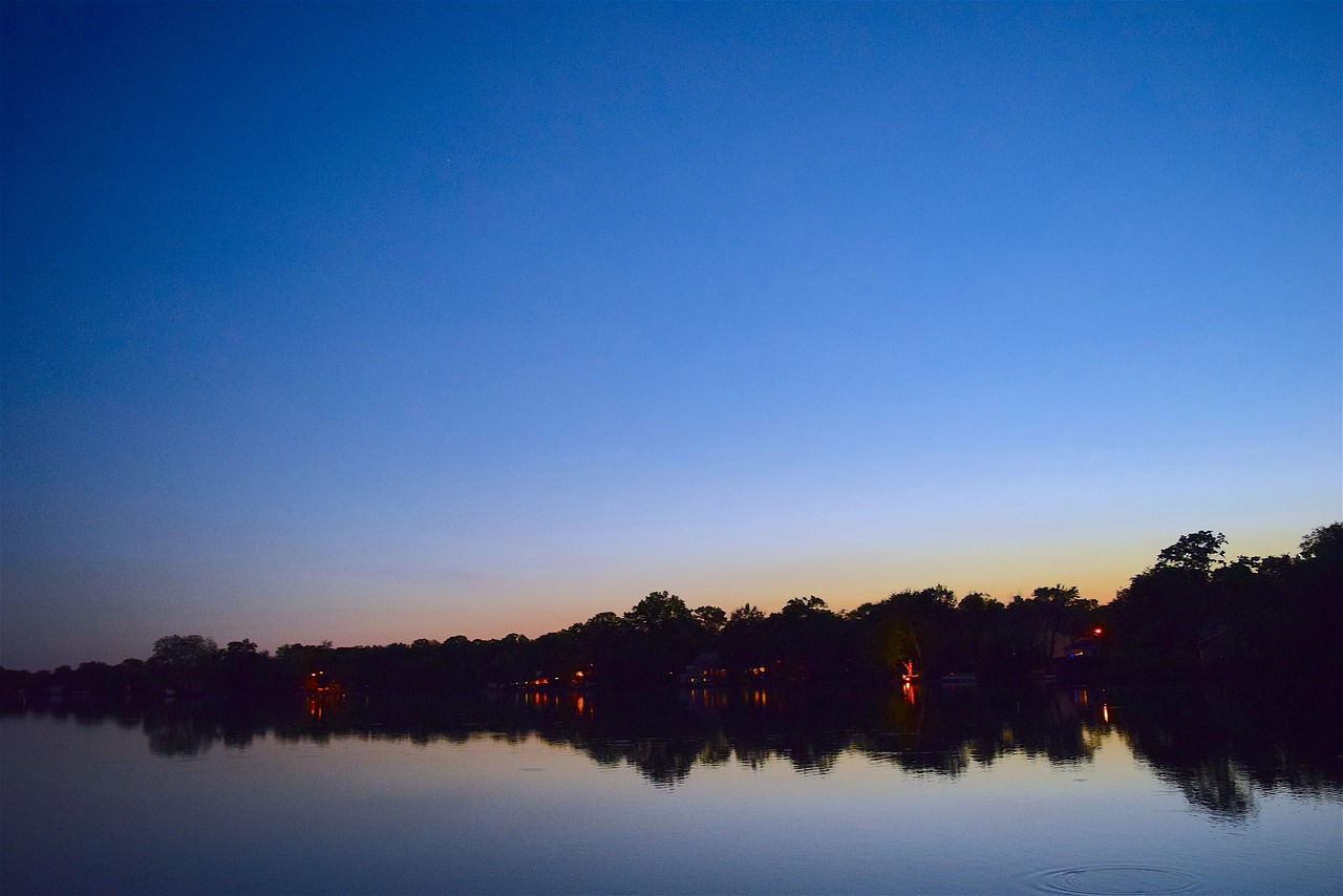 sunset lake landscape free photo