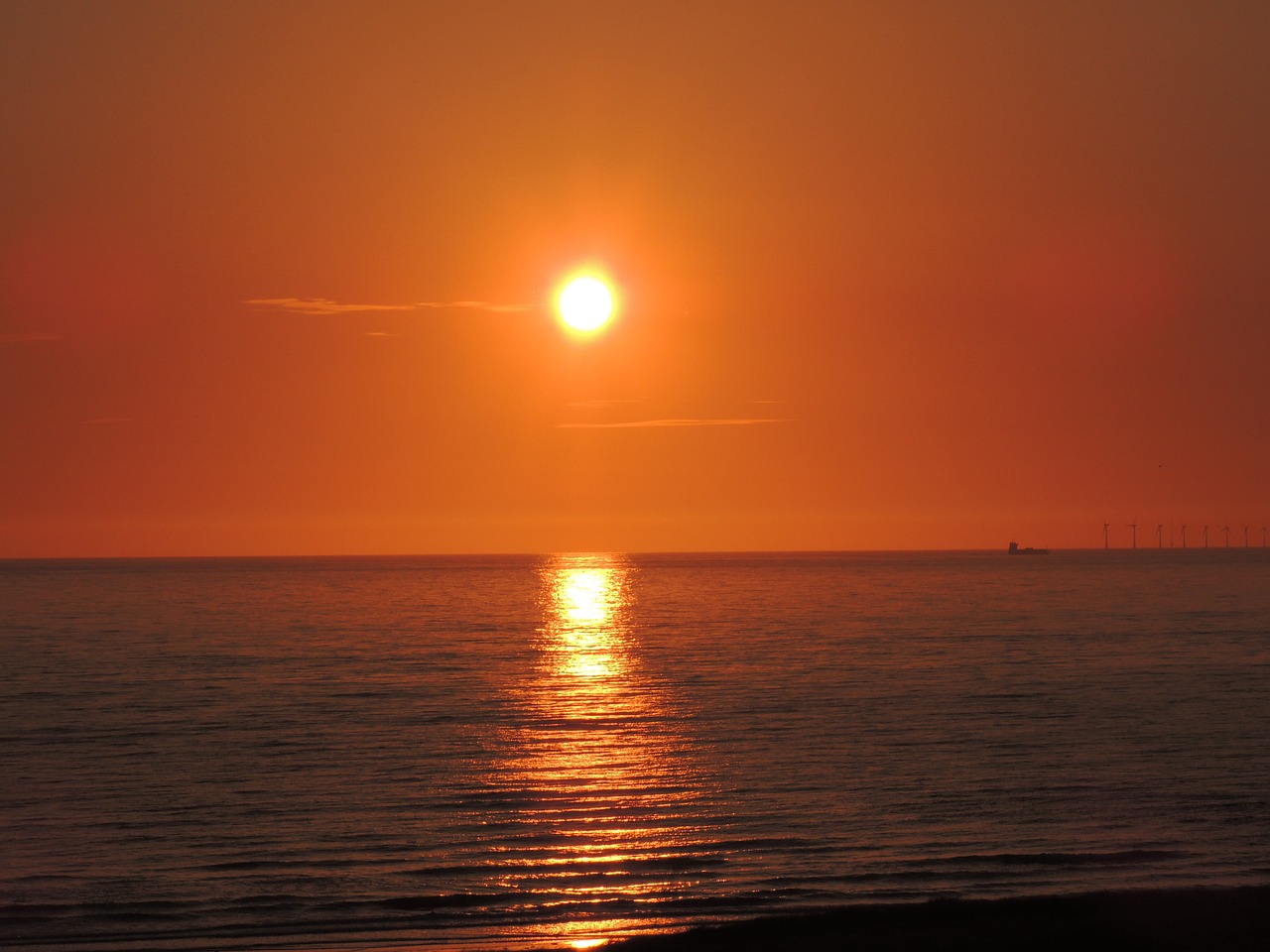 sunset sea beach free photo