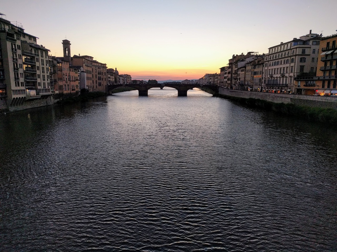 sunset river arno free photo