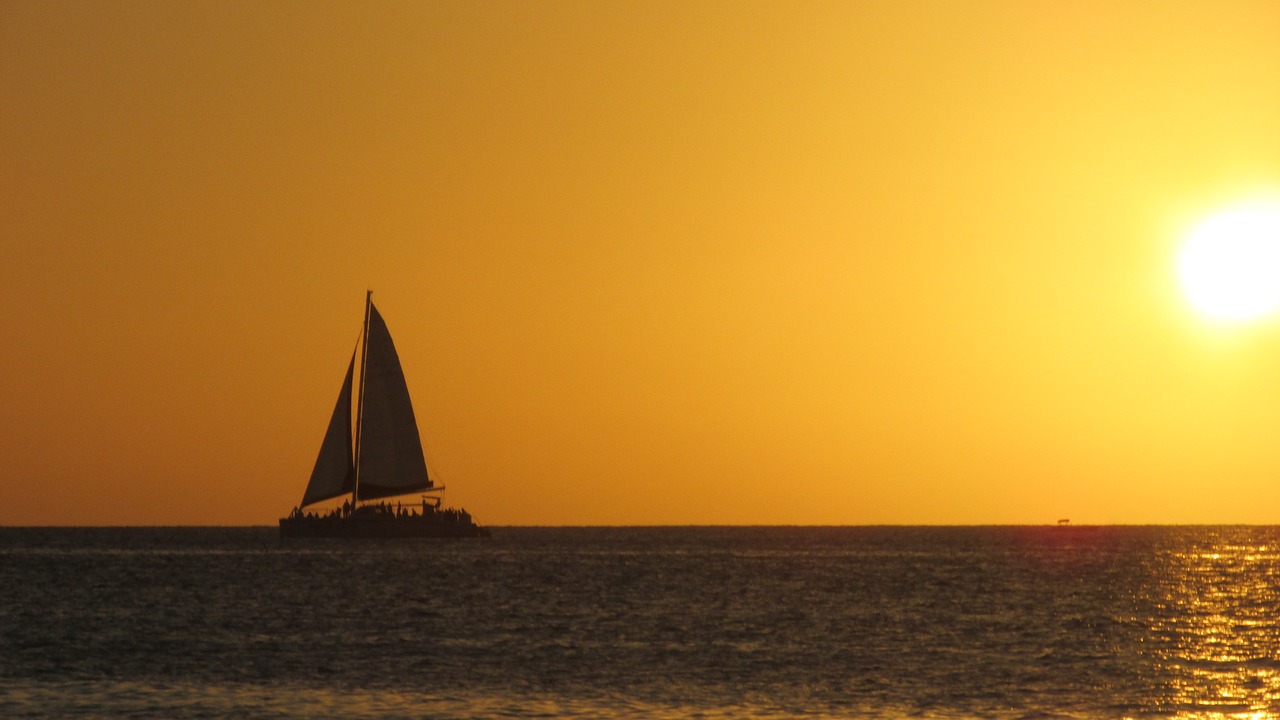 sunset caribbean beach free photo