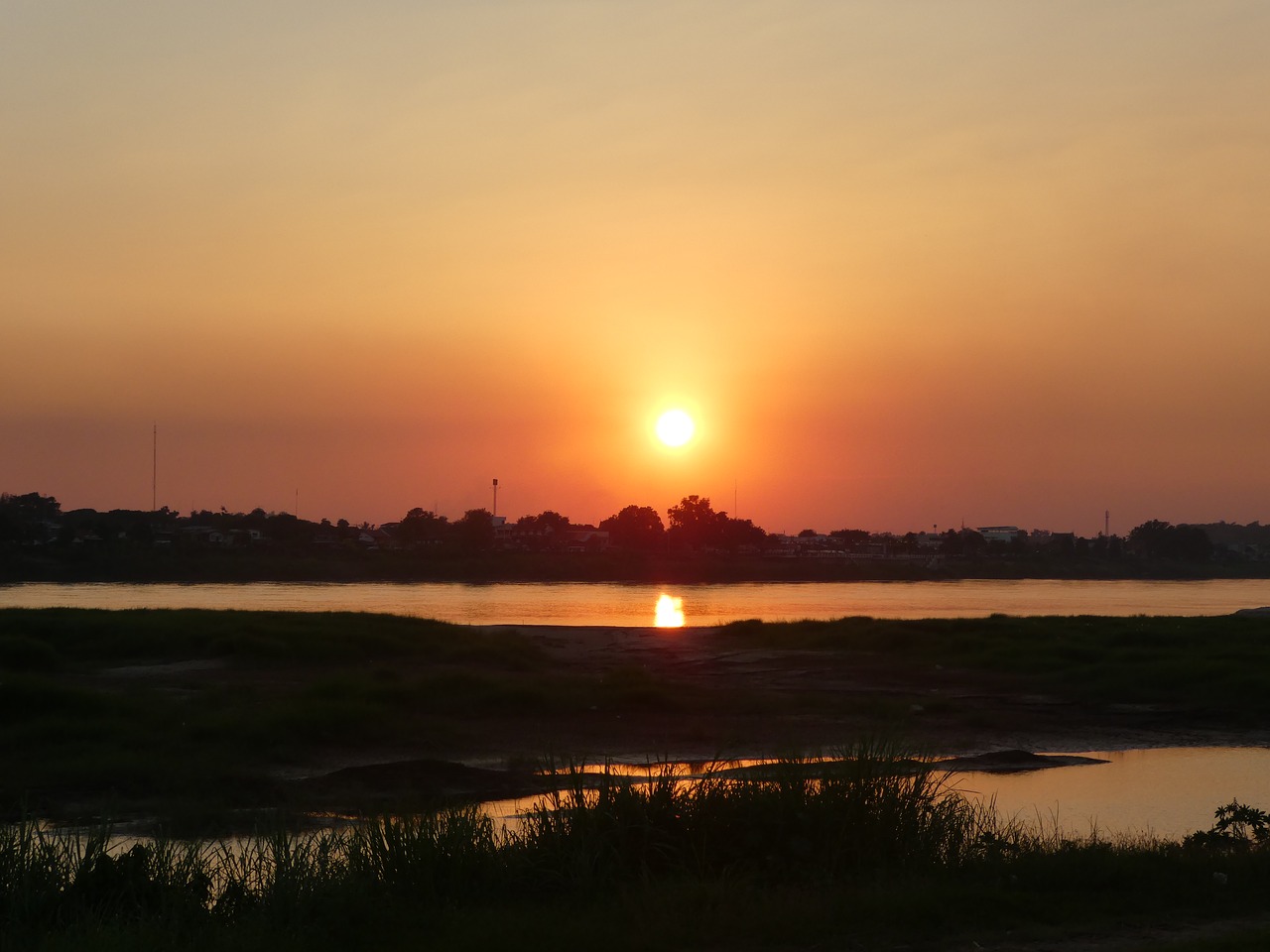 sunset laos landscape free photo