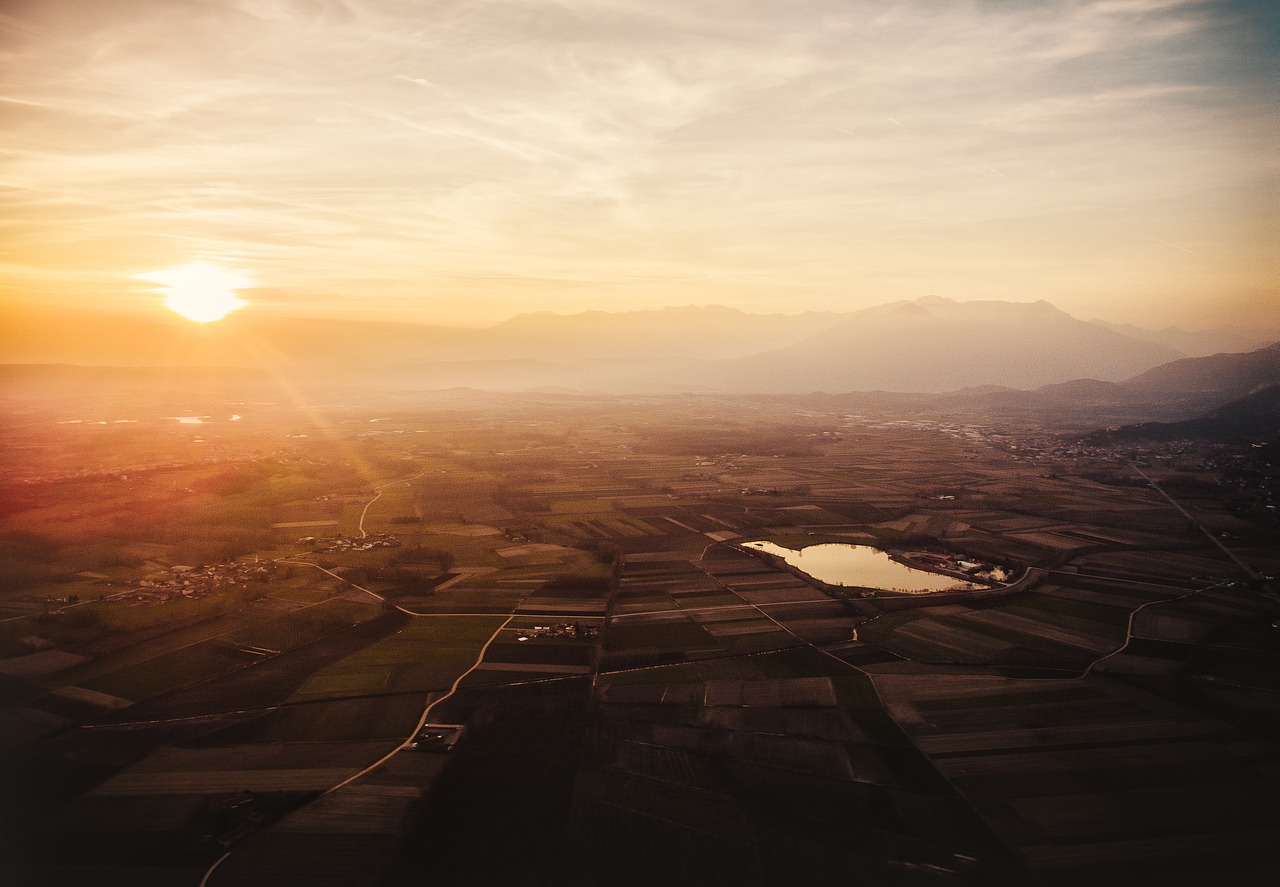 sunset countryside twilight free photo