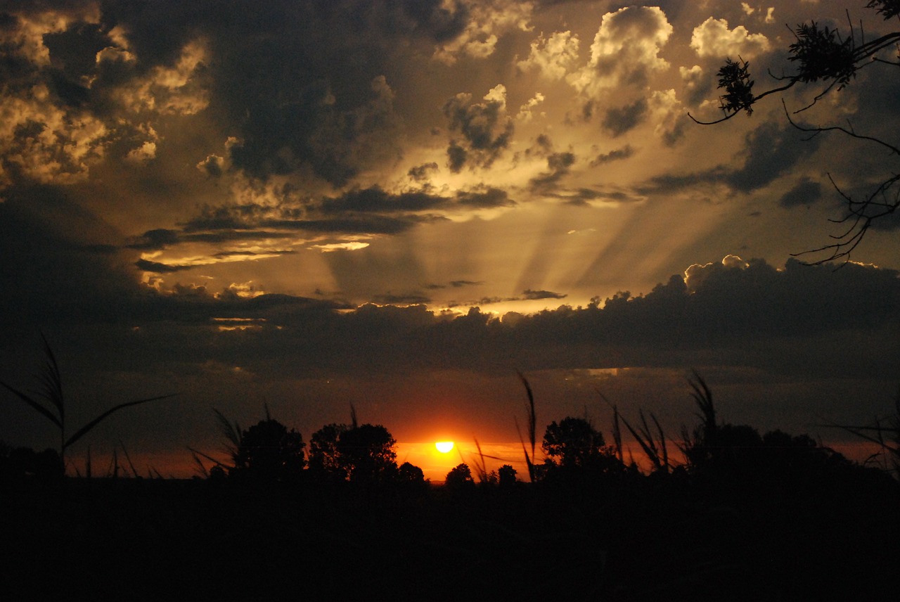 sunset october evening sky free photo