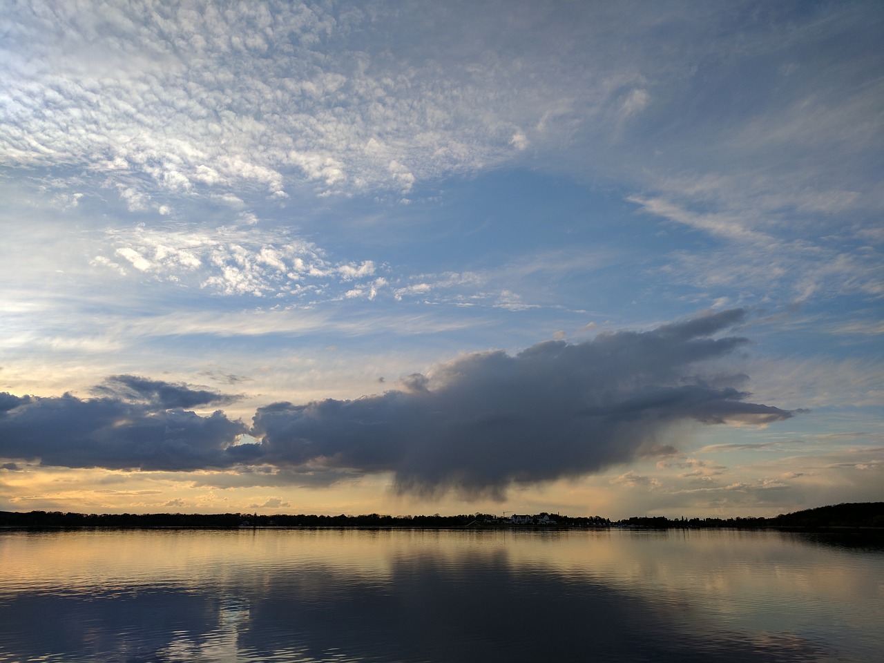 sunset lake water free photo