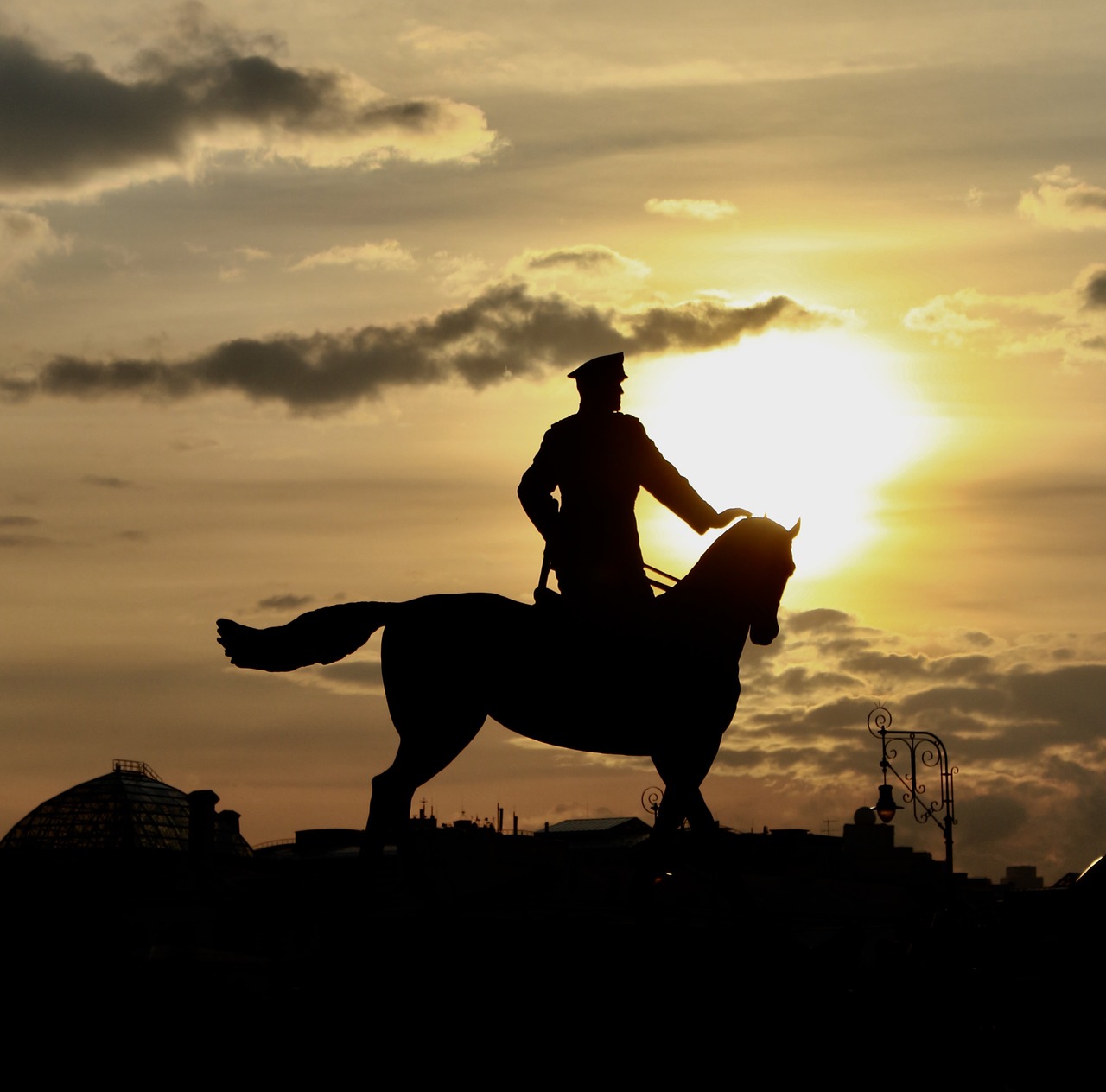 sunset monument russia free photo