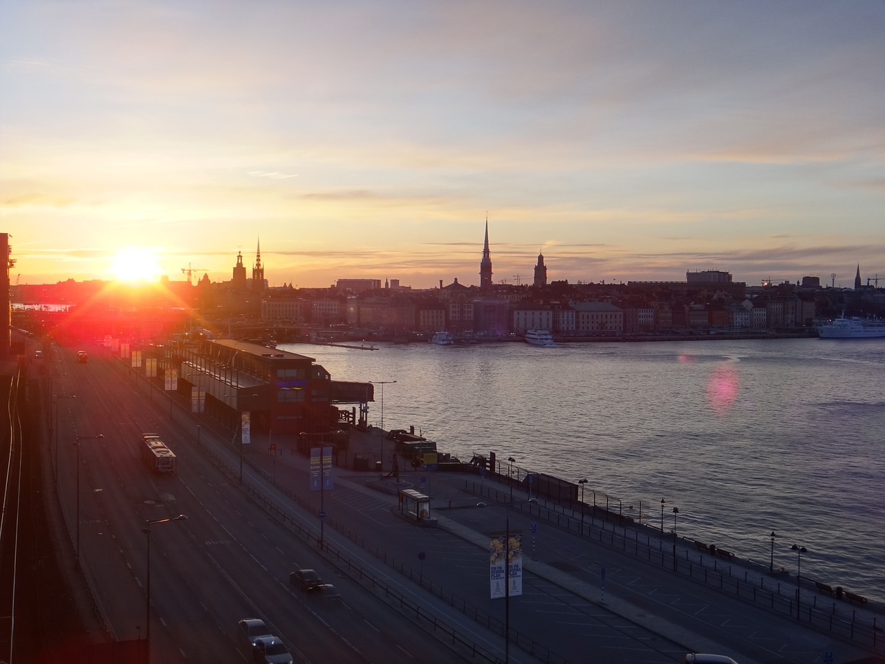 sunset city sweden free photo