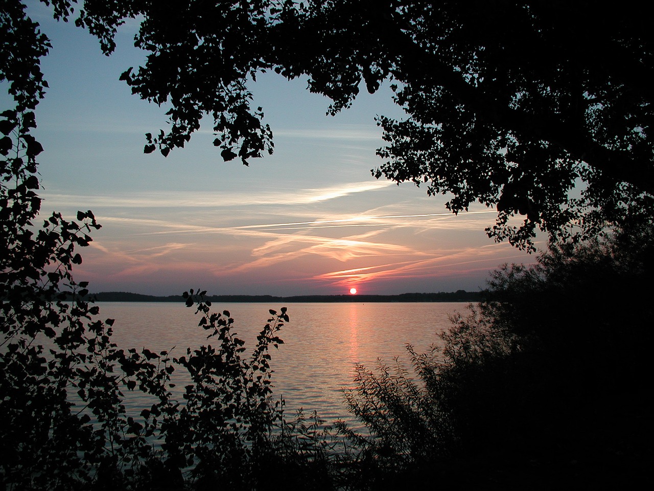 sunset lake abendstimmung free photo