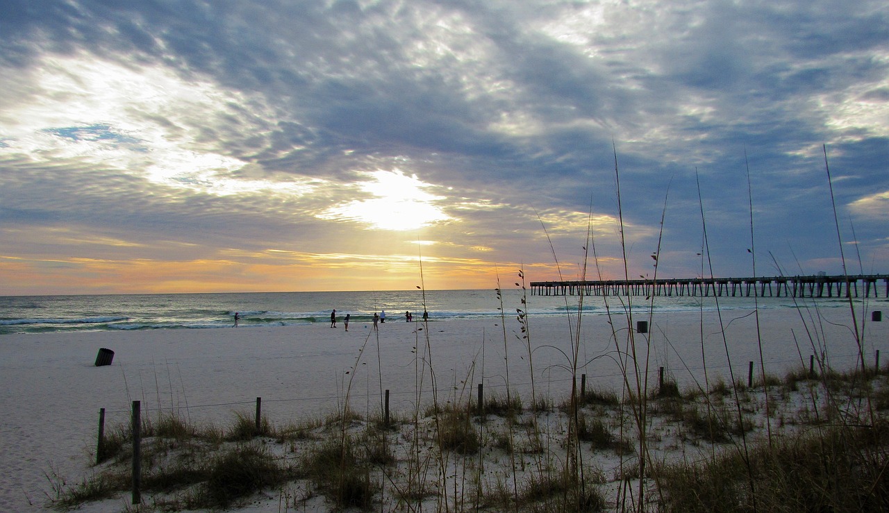 sunset beach seascape free photo