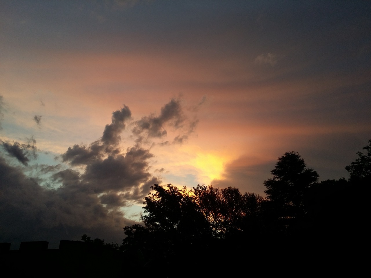 sunset skyline twilight free photo