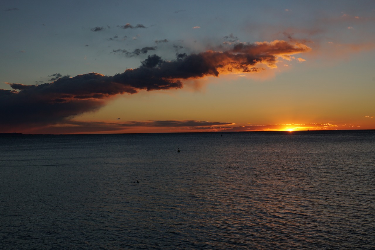 sunset sea abendstimmung free photo