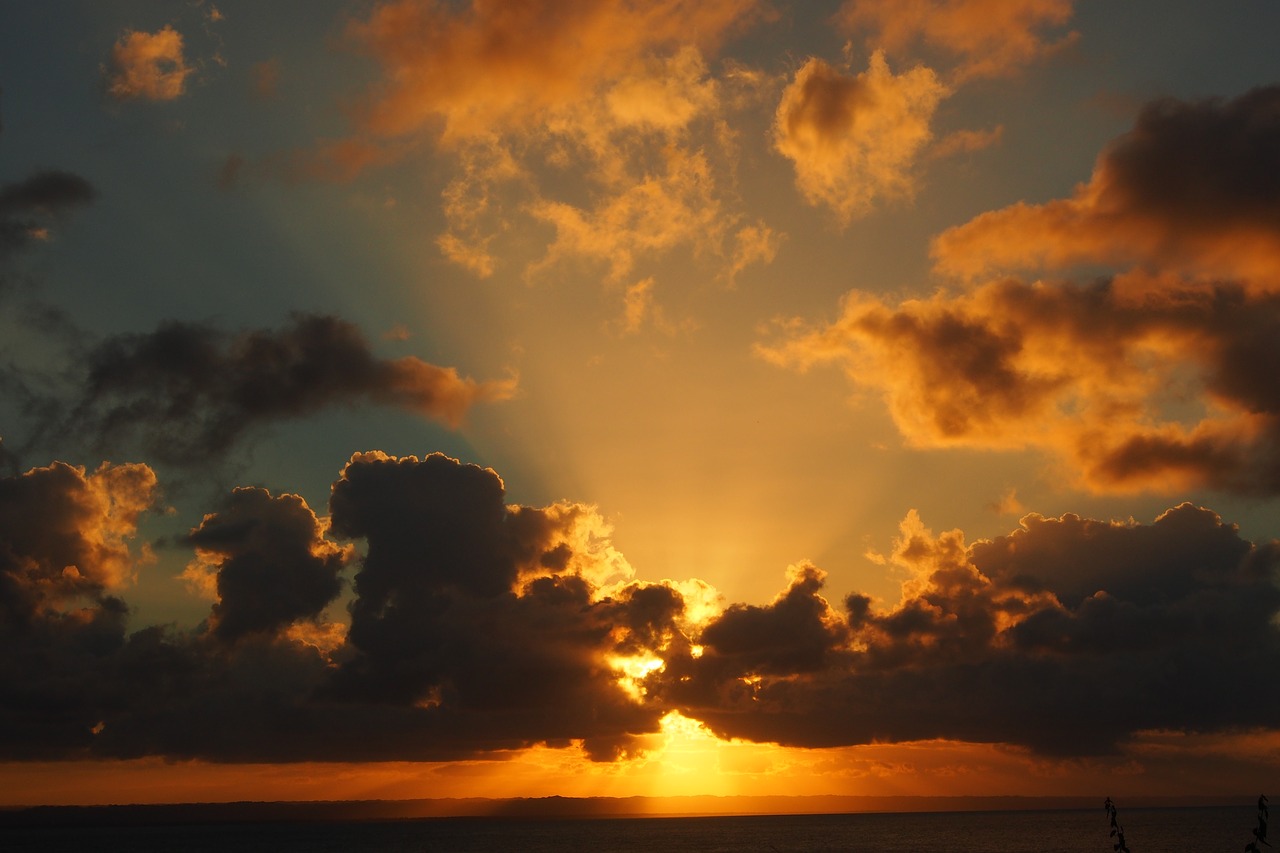 sunset samana clouds free photo