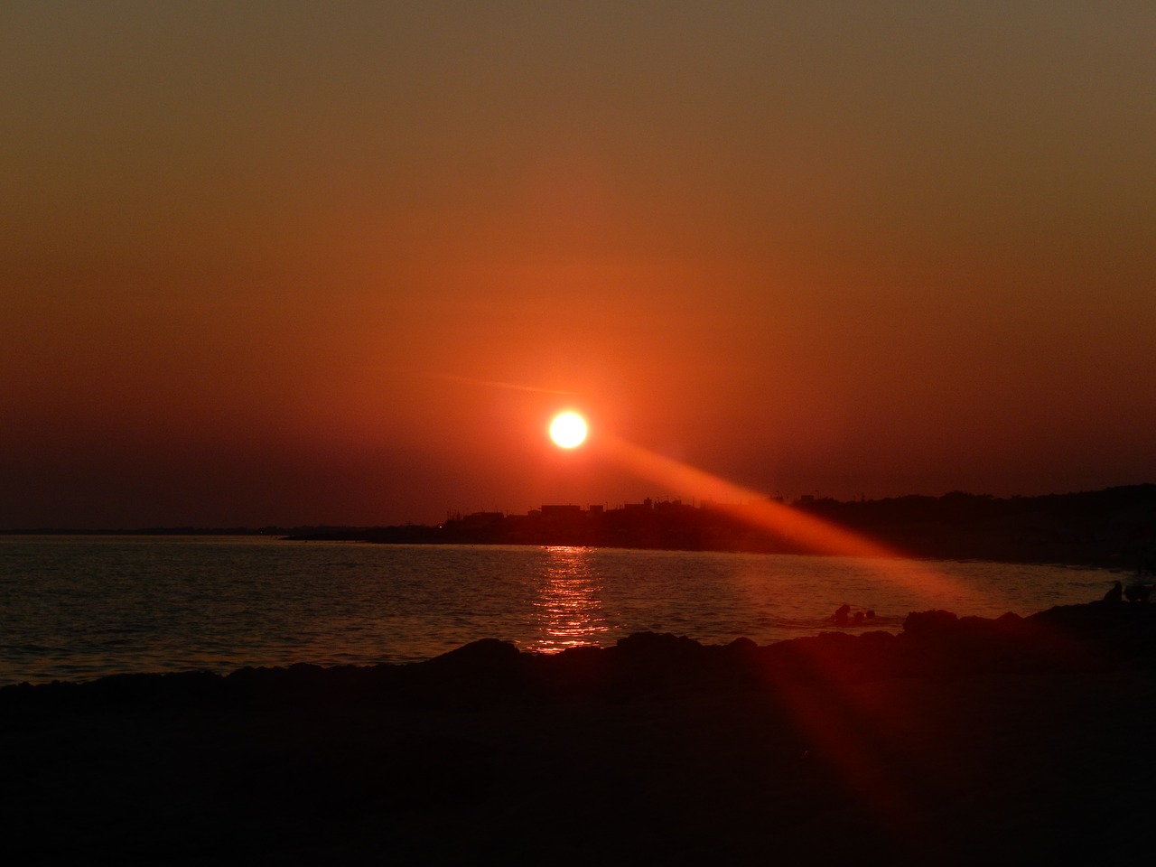 sunset sea romantic free photo