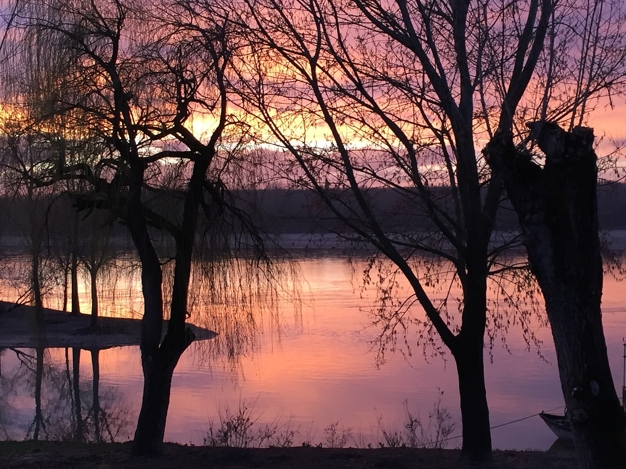 sunset water river free photo