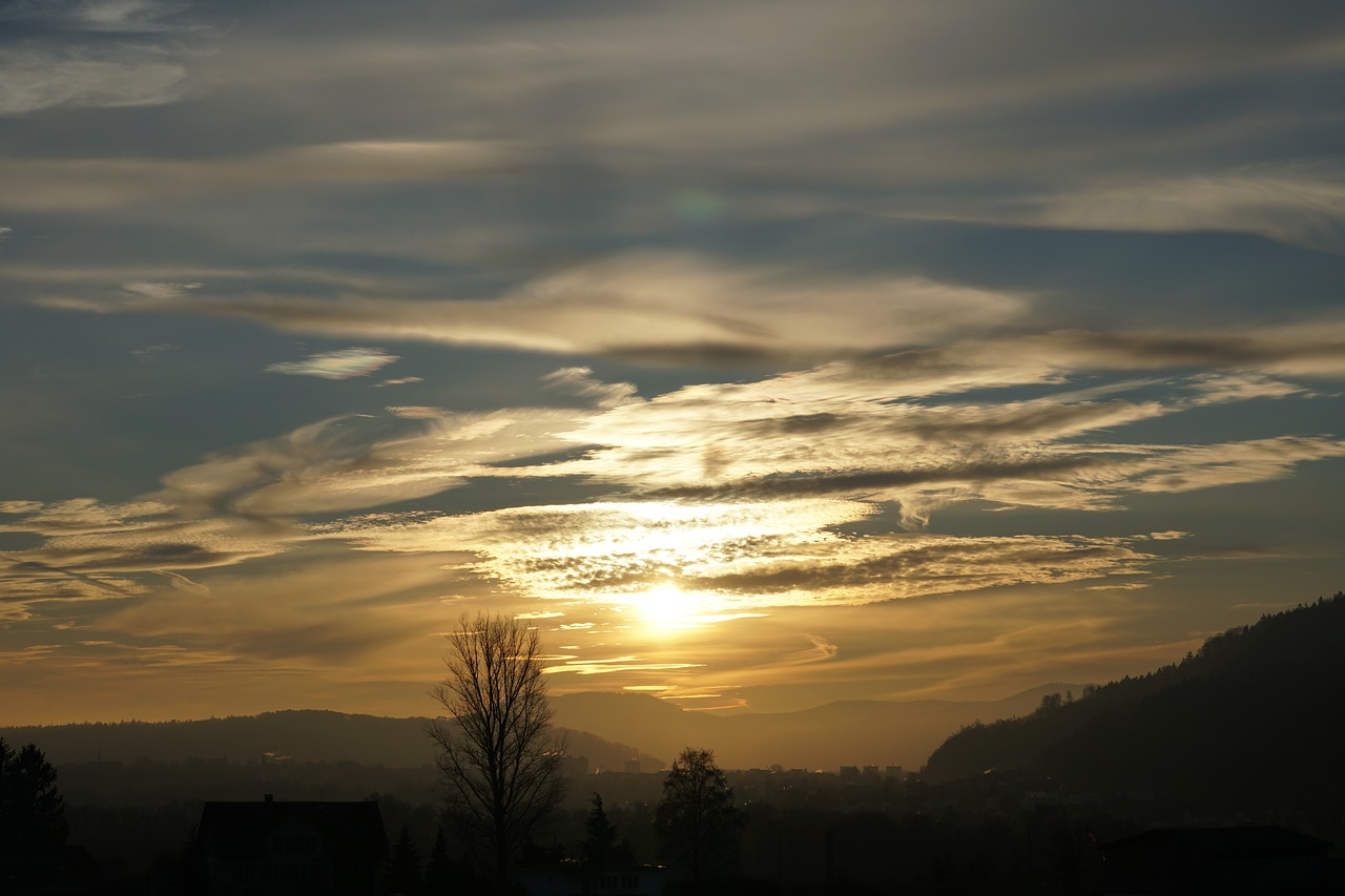 sunset clouds evening sky free photo