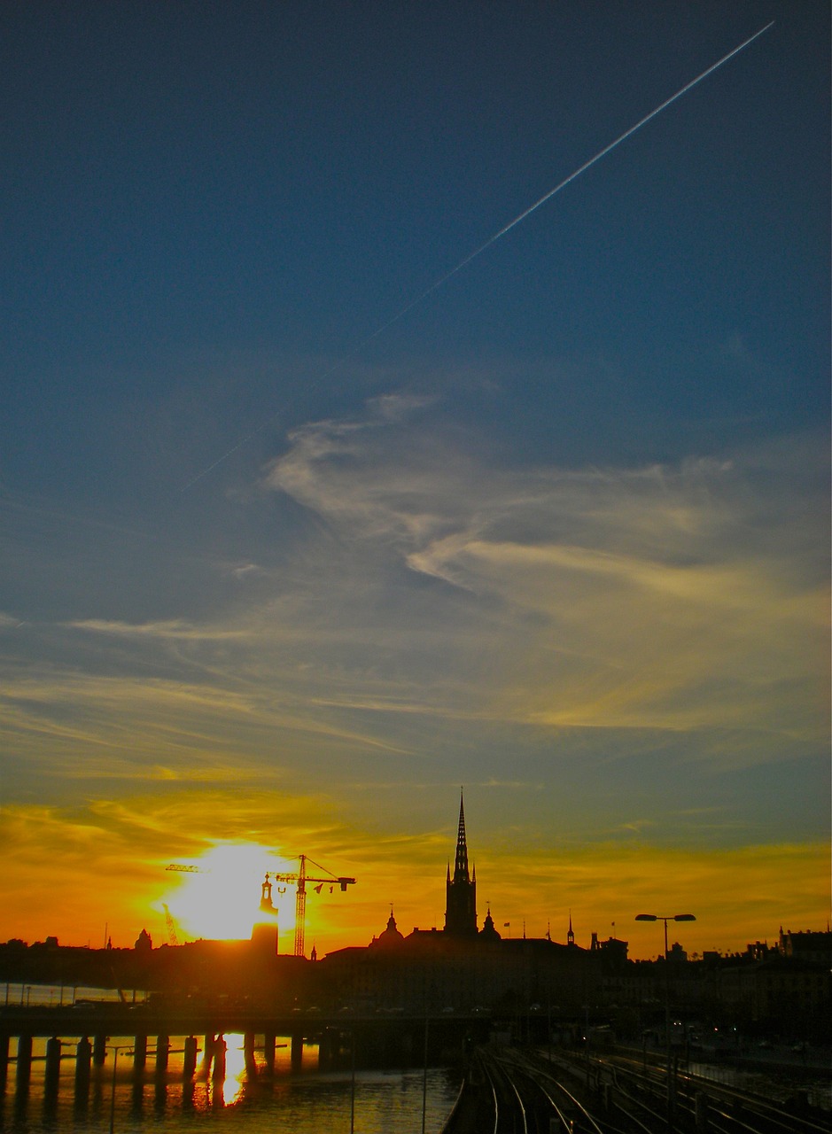 sunset city himmel free photo