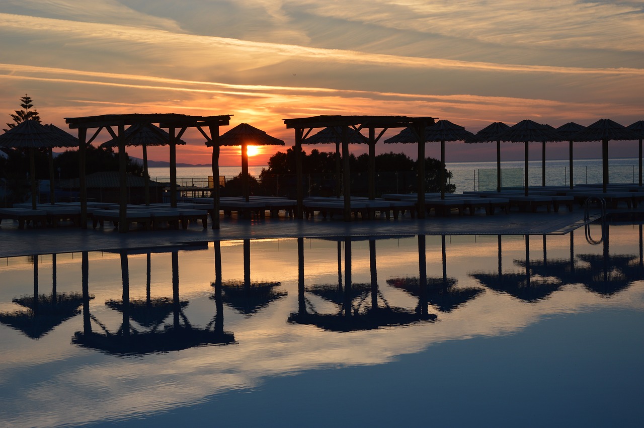 sunset abendstimmung water reflection free photo