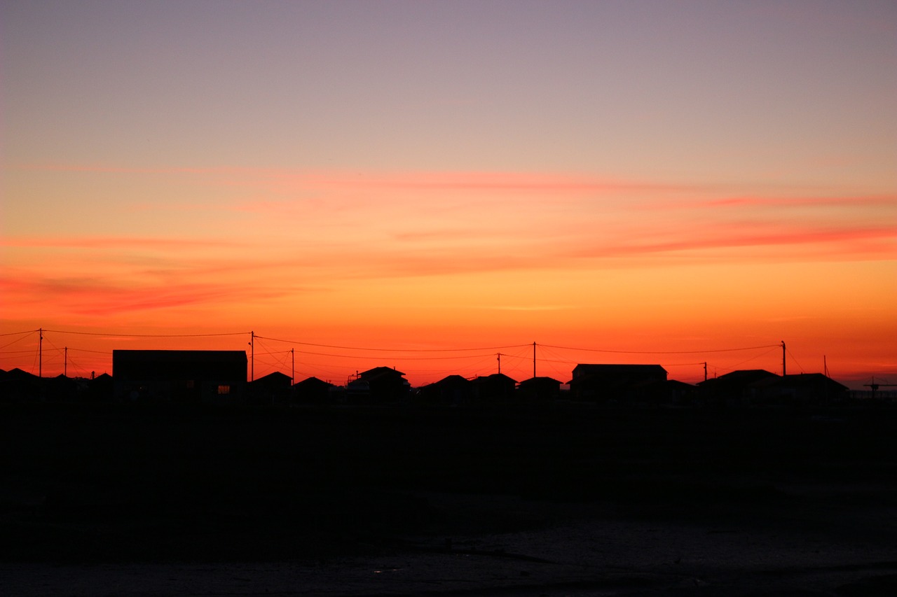 sunset basin of arcachon new aquitaine free photo