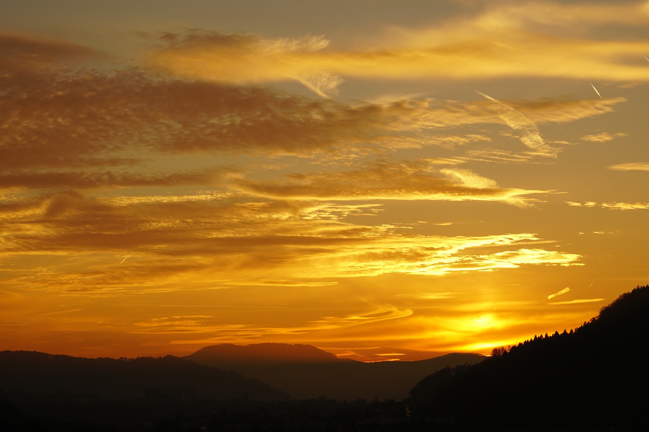 sunset evening sky abendstimmung free photo