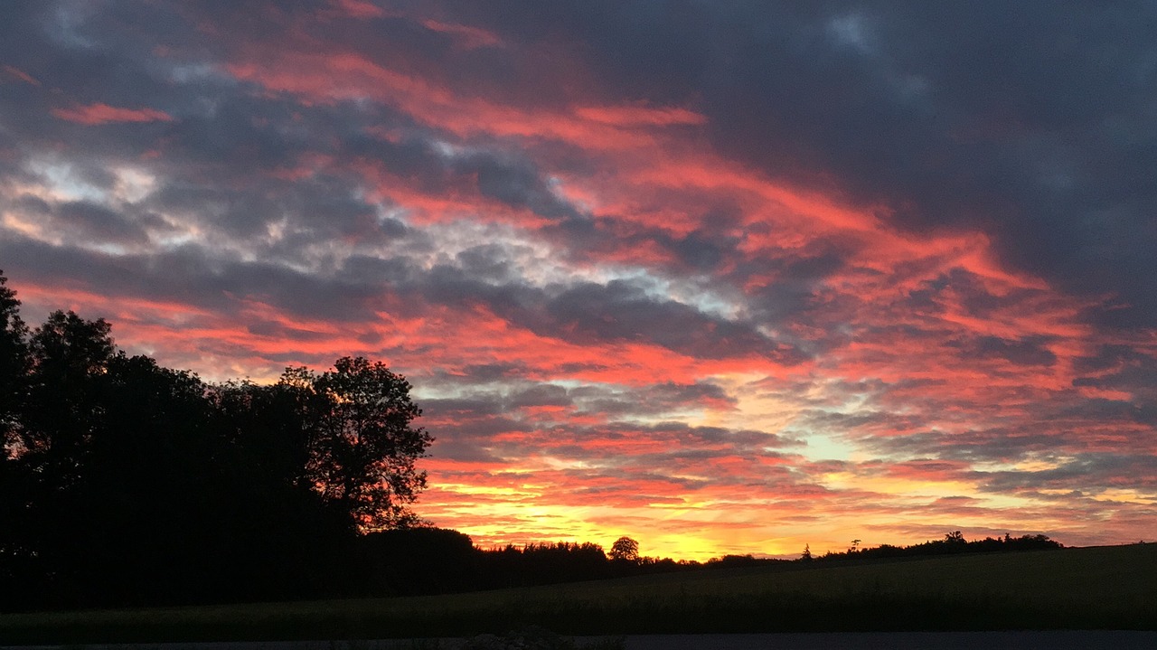 sunset clouds red free photo