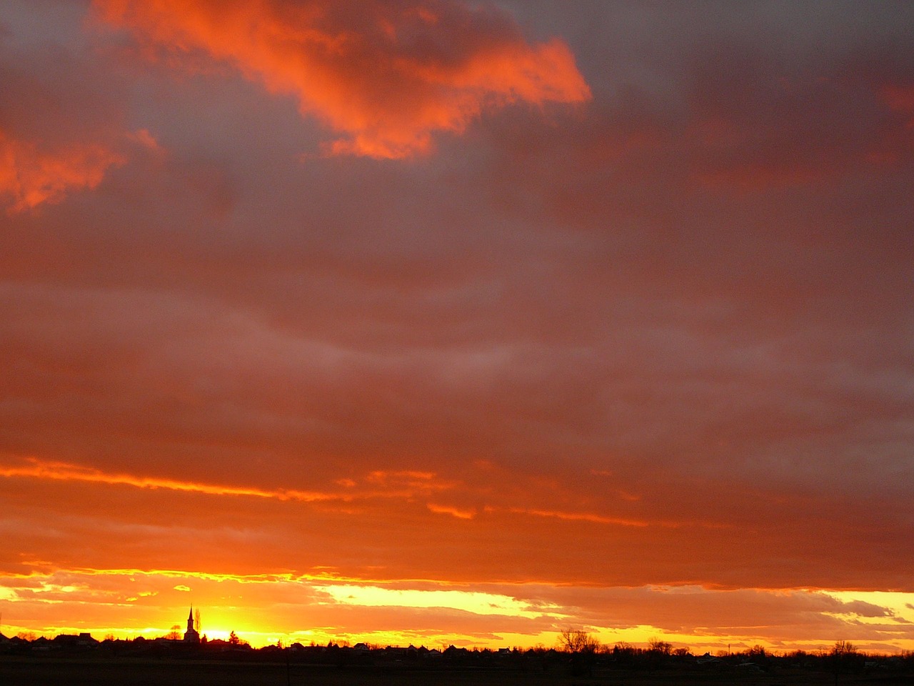 sunset red village free photo