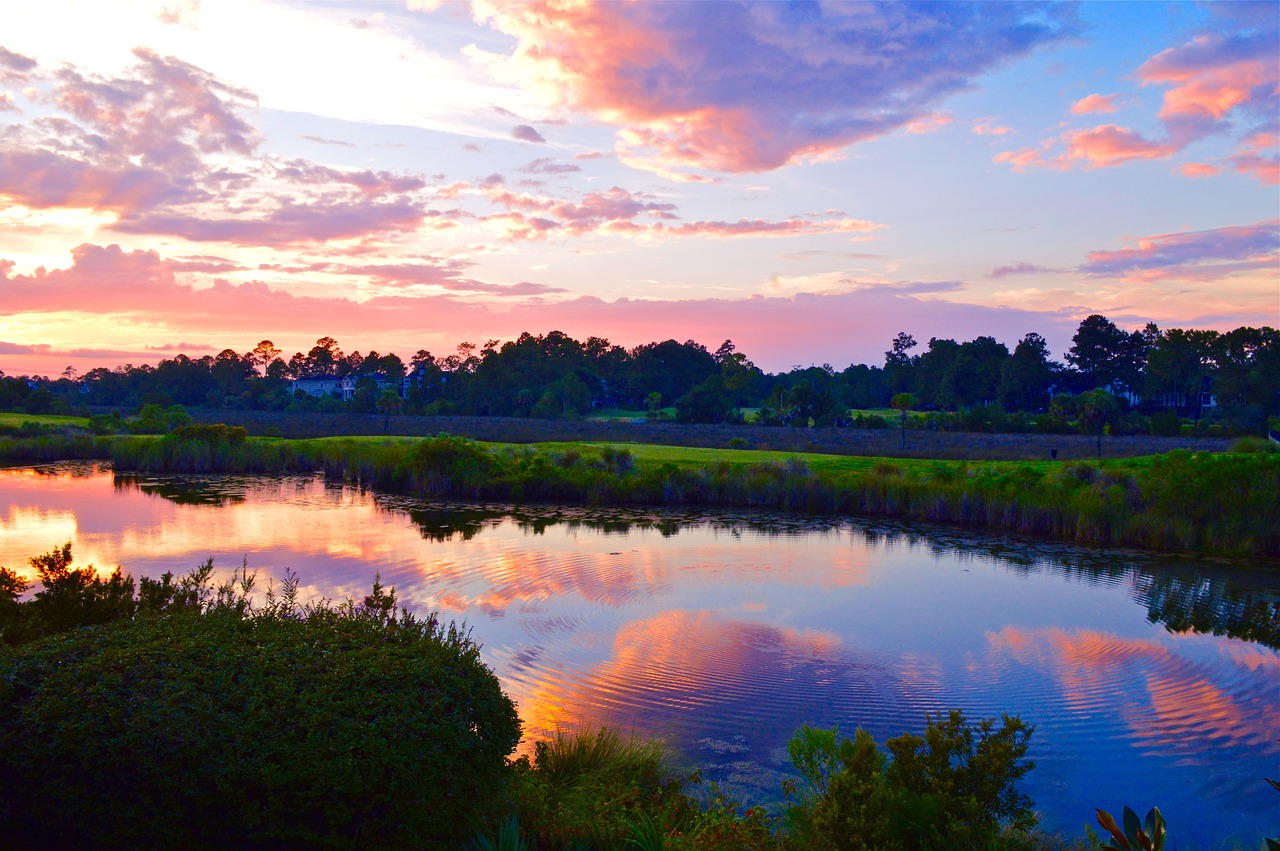 sunset reflection sky free photo