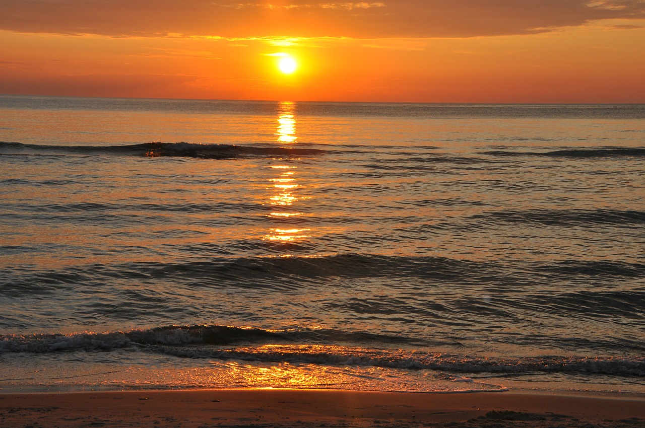 sunset sea the coast free photo