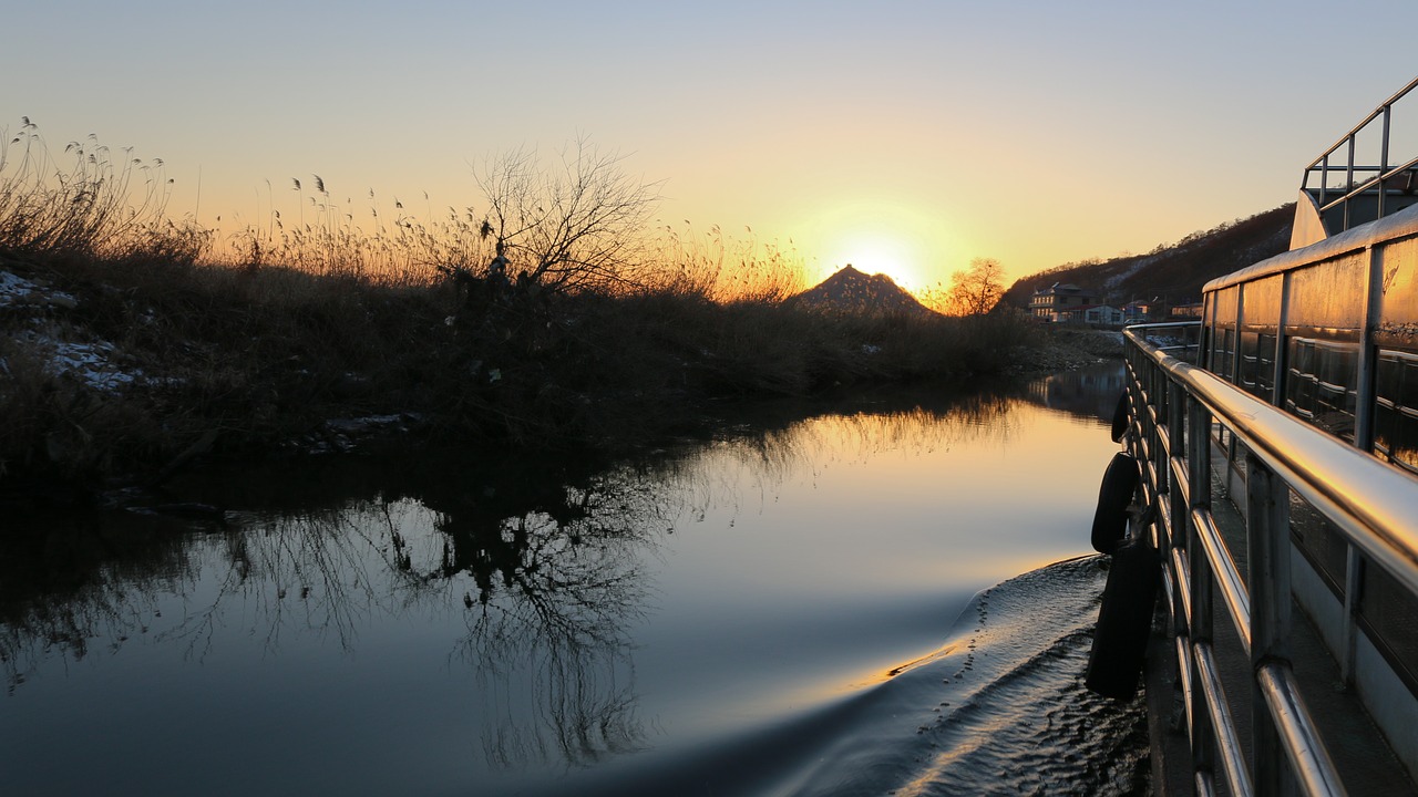 sunset north korea winter free photo