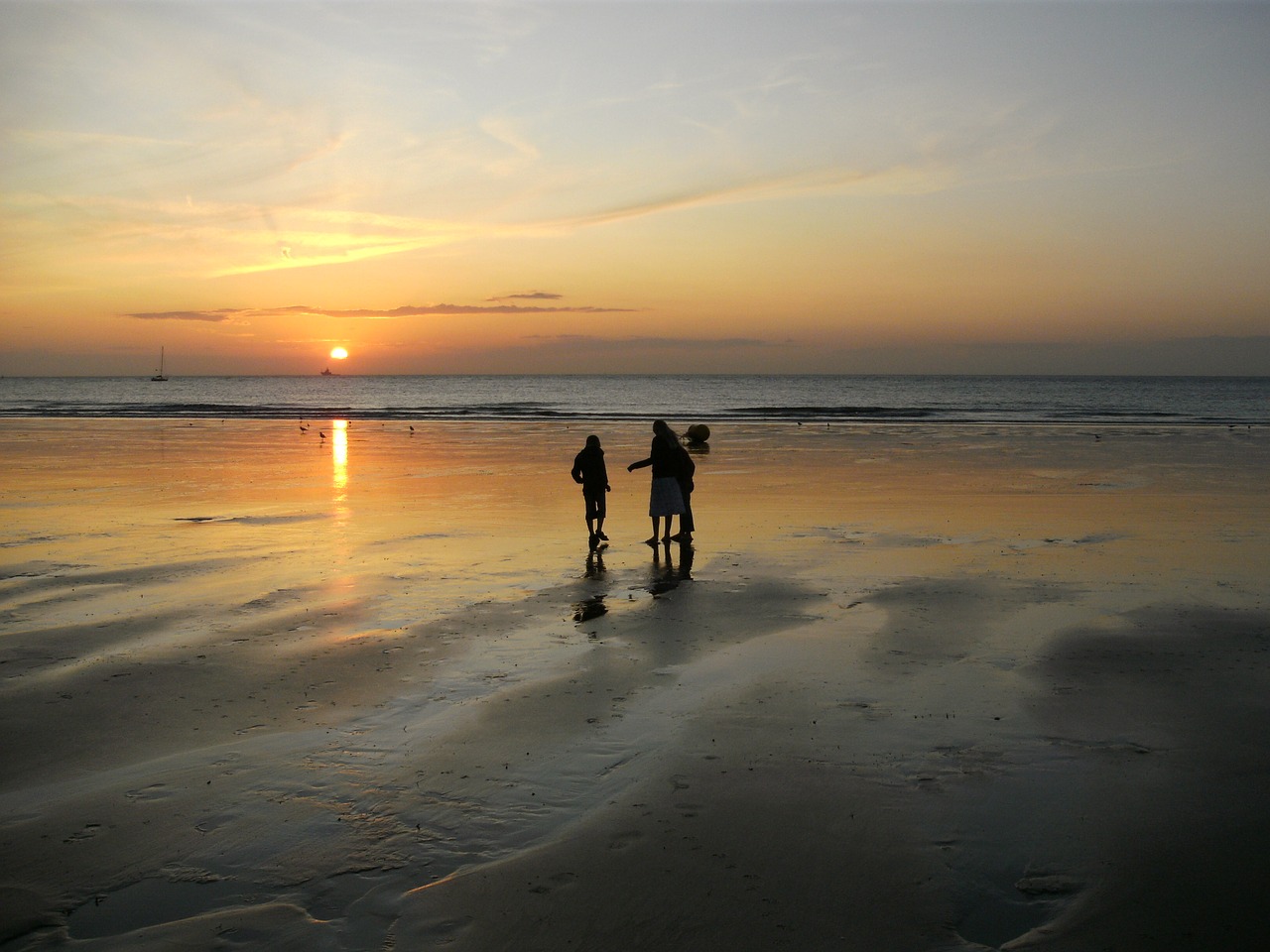 sunset beach calais free photo