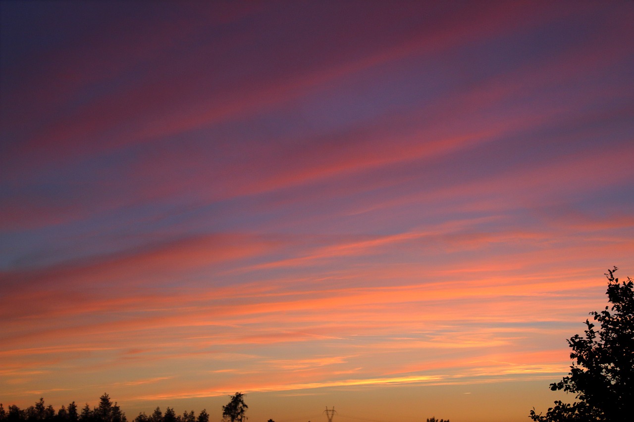 sunset evening clouds free photo