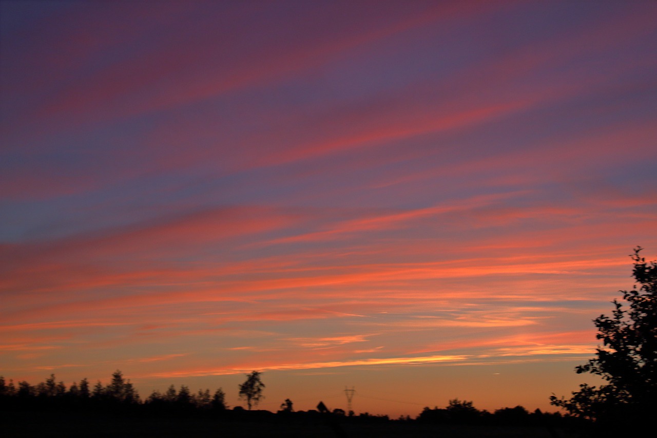 sunset evening clouds free photo