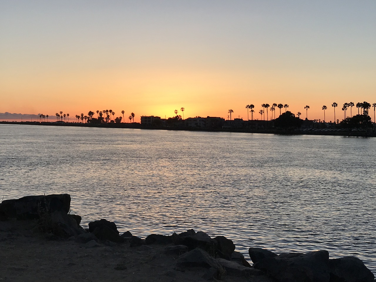 sunset san diego mission bay free photo