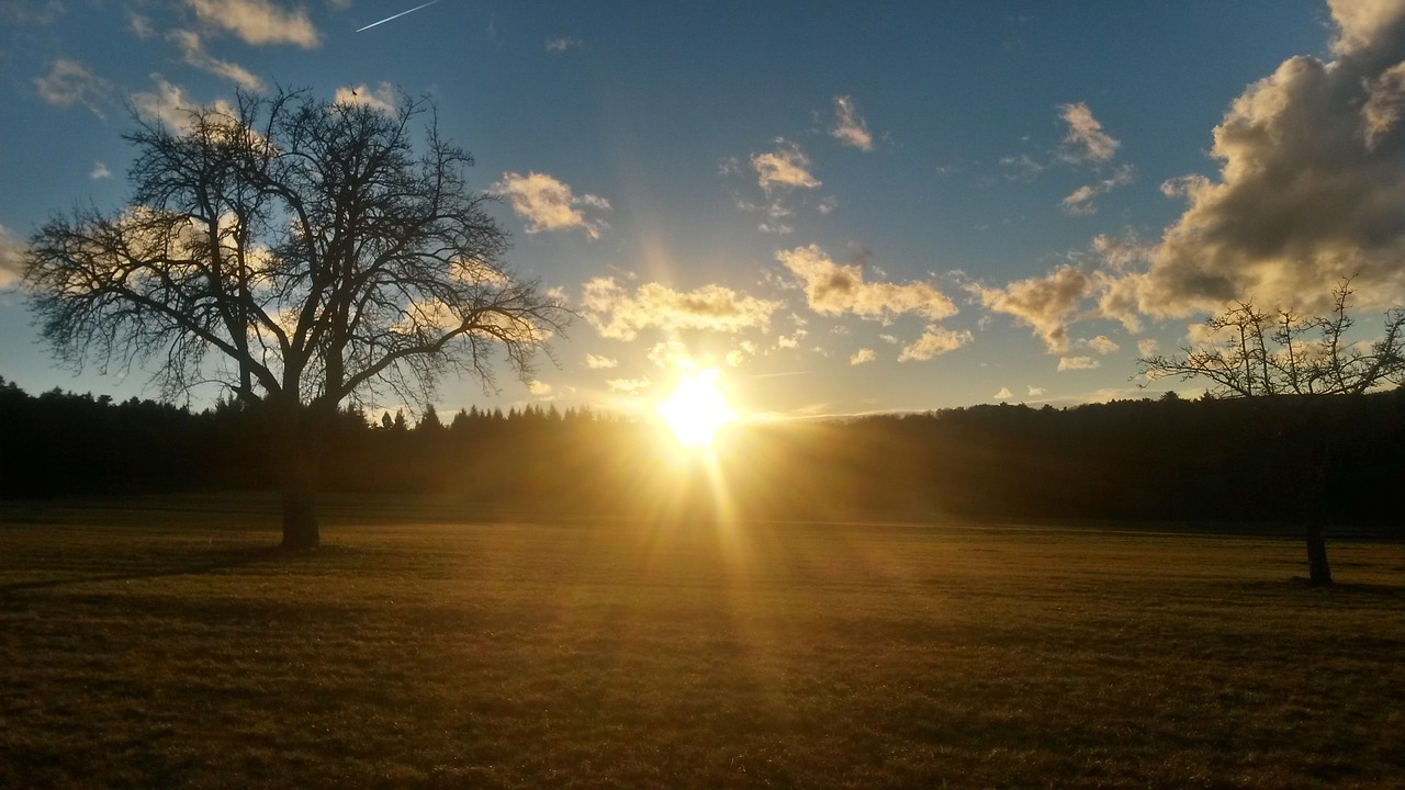 sunset sunbeam sun free photo