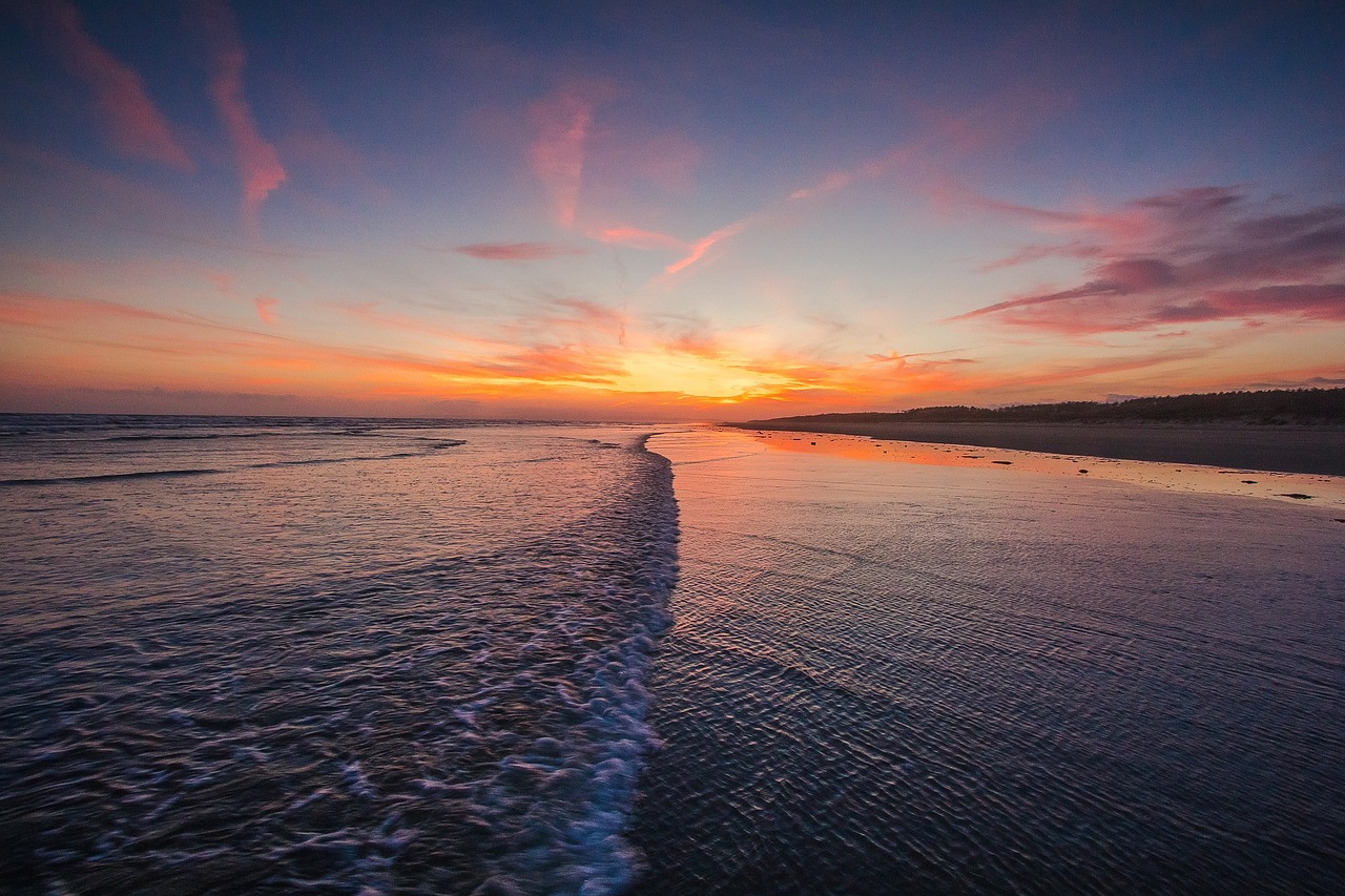 sunset ocean coast free photo