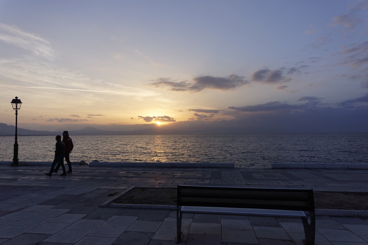 sunset loutraki greece free photo